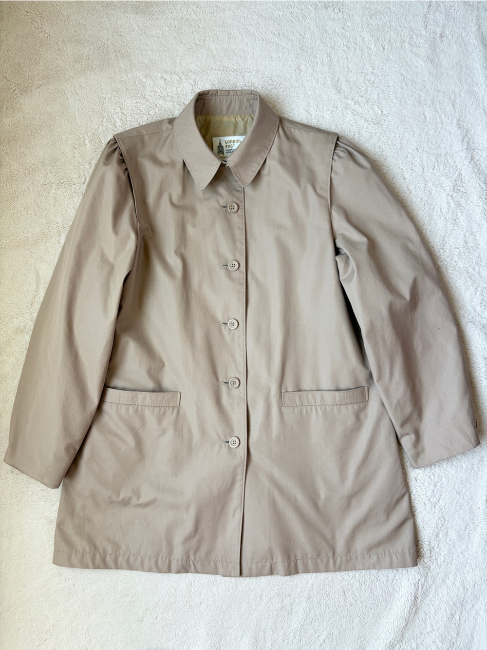 Vintage London Fog Taupe Women’s Button-Front Jacket Women Size 12